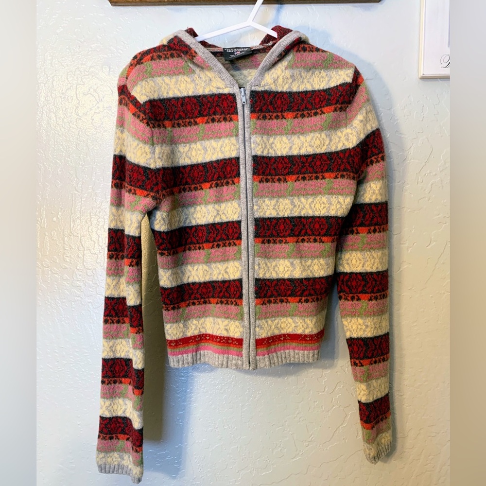 Polo Ralph Lauren Womens Medium 100% Lambswool Hoodie Zip Sweater